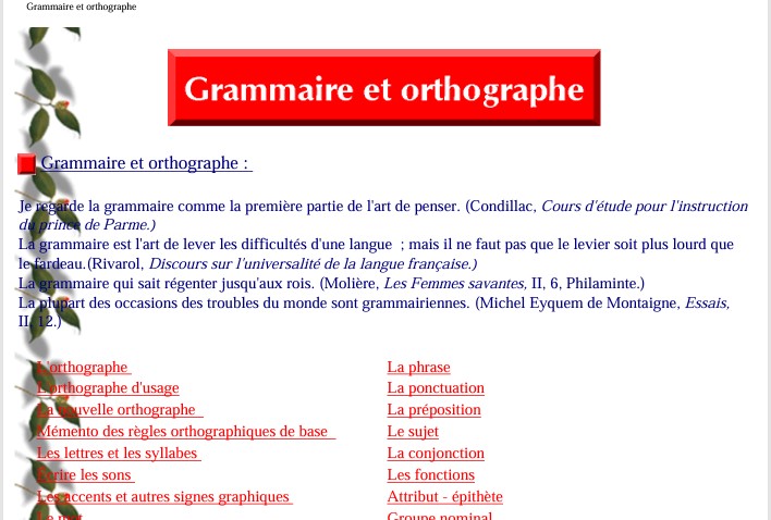 Grammaire et orthographe